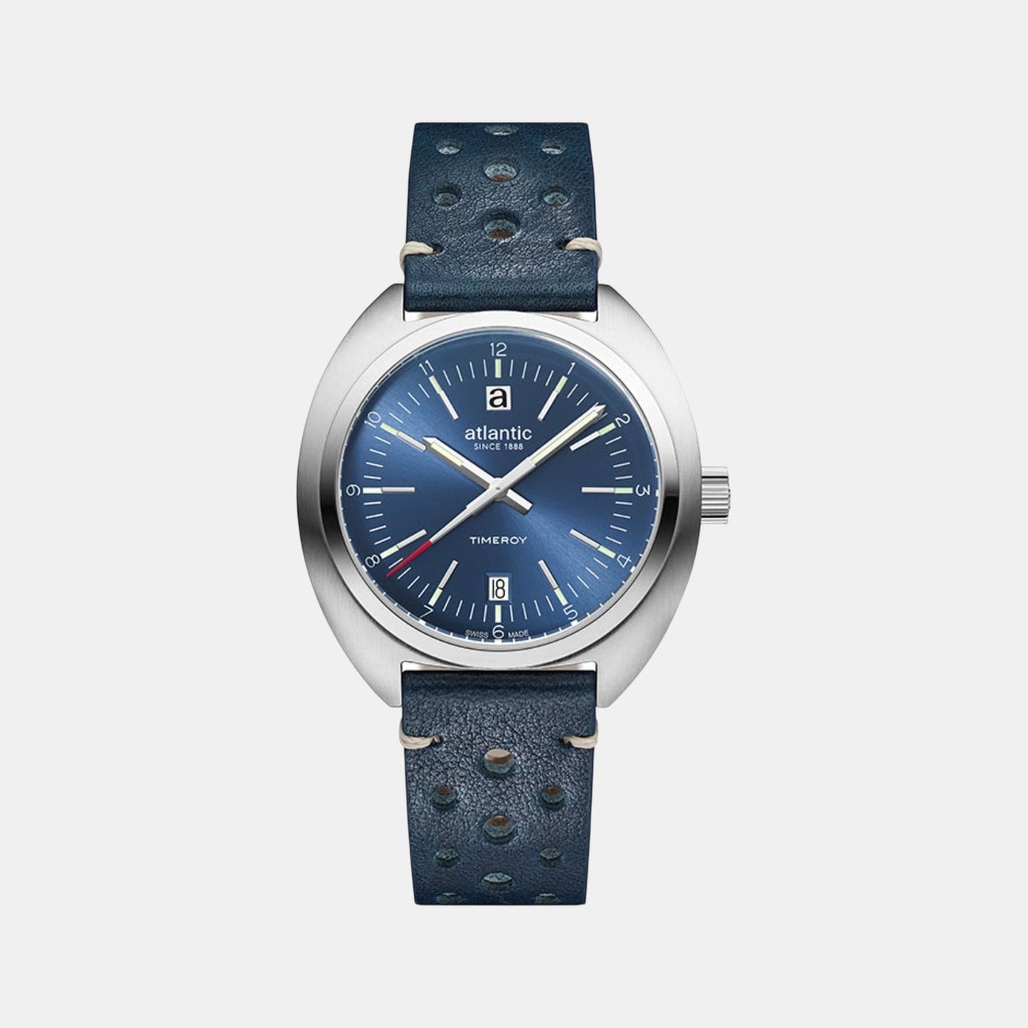 Men Quartz Blue Dial Analog Leather Watch 70362.41.59