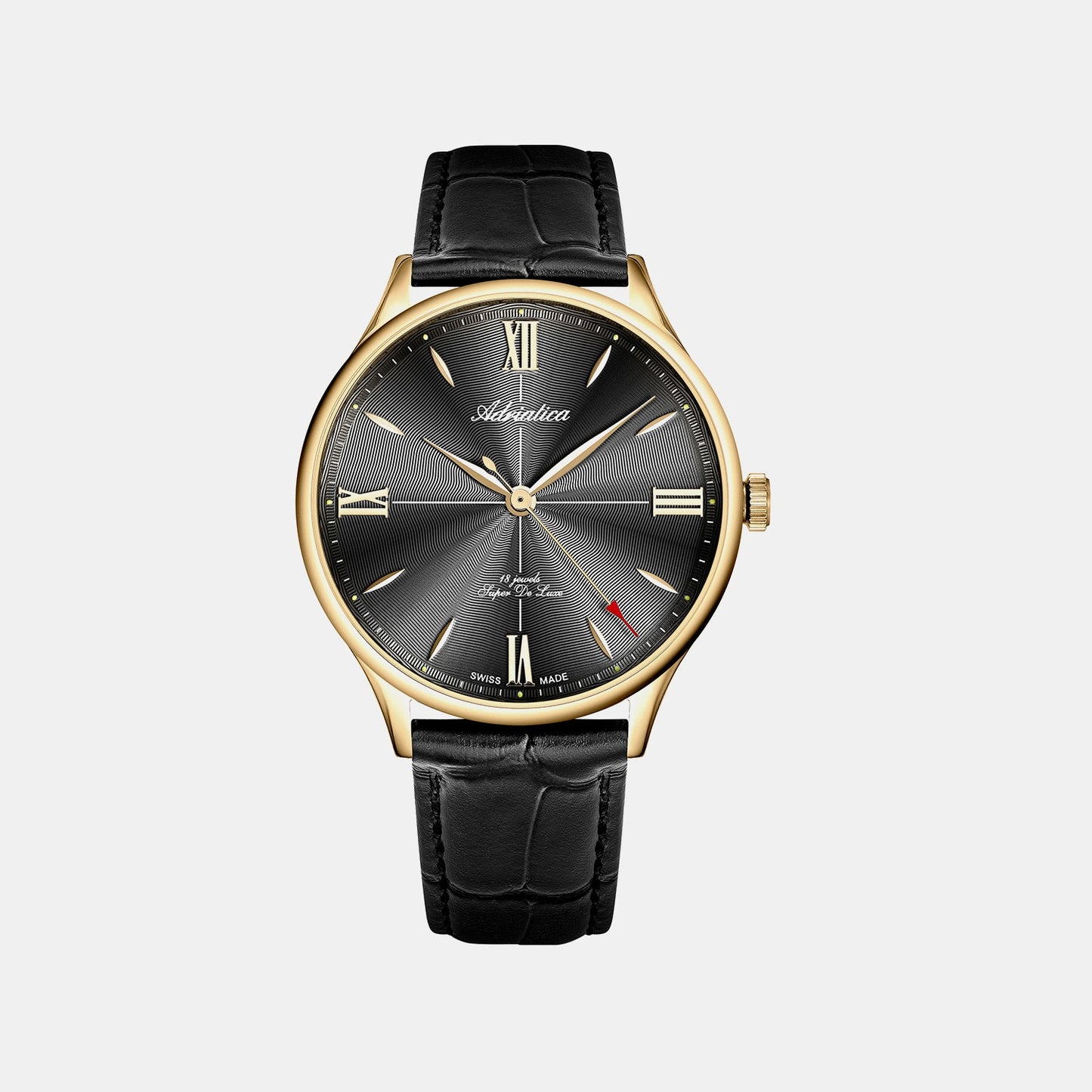 Mechanical Men Quartz Grey Dial Analog Leather Watch A1230.1266MXL