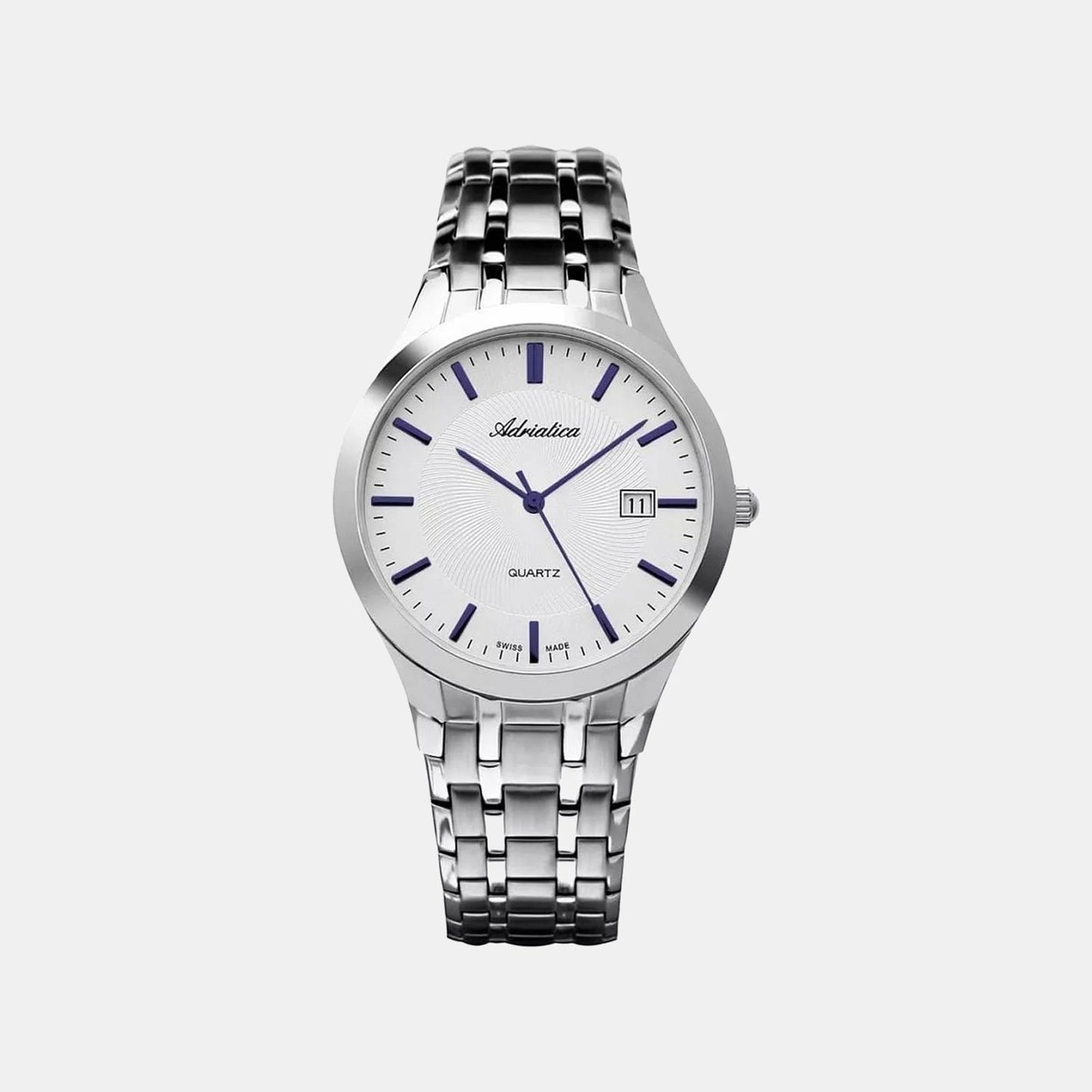 Men Quartz Silver Dial Analog Stainless Steel Watch A1236.51B3Q