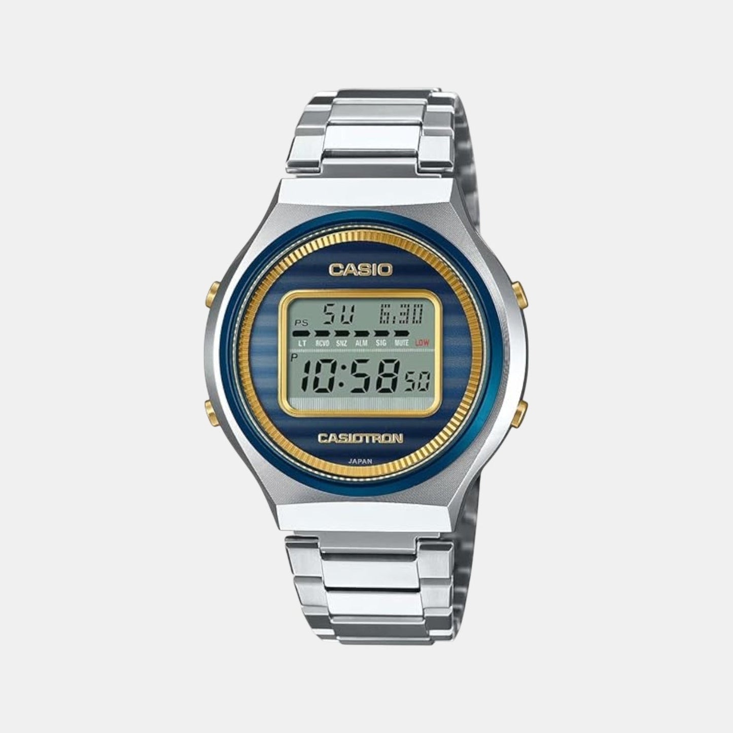 Enticer Men Quartz Blue Dial Digital Stainless Steel Watch A2341
