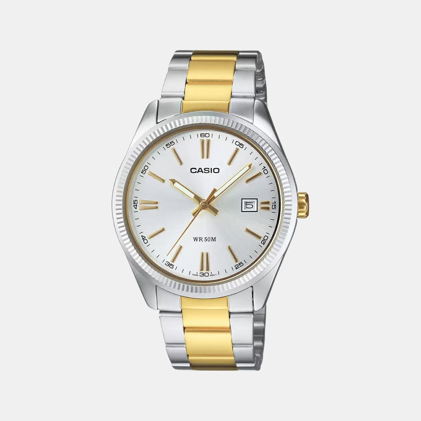 Enticer Men Quartz Silver Dial Analog Stainless Steel Watch A2370 - Casio watch