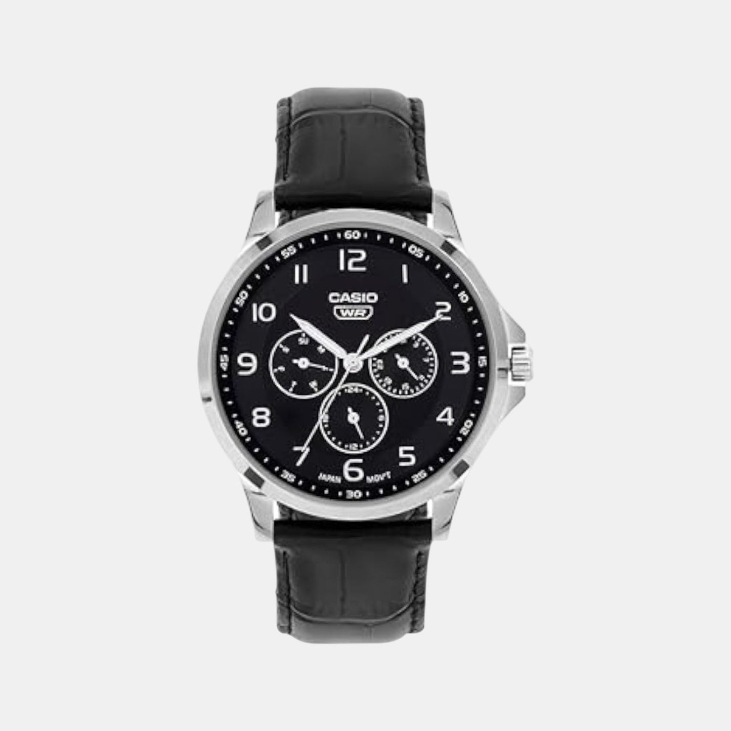 Enticer Men Quartz Black Dial Analog Leather Watch A2454