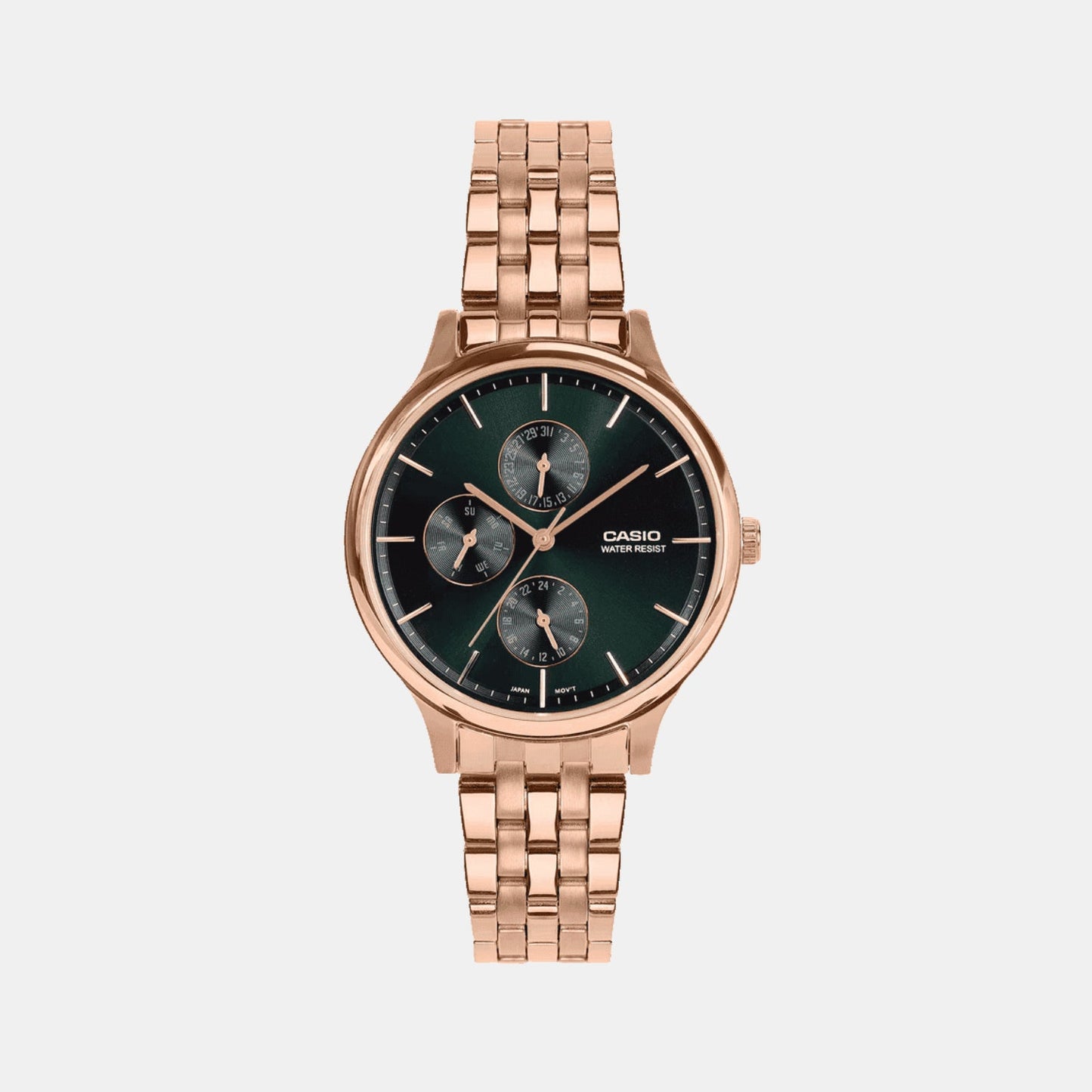 Enticer Women Quartz Green Dial Analog Stainless Steel Watch A2498