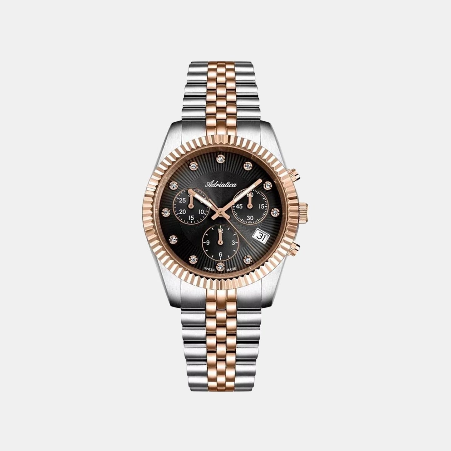 Women Quartz Grey Dial Chronograph Stainless Steel Watch A3809.R1R6CH