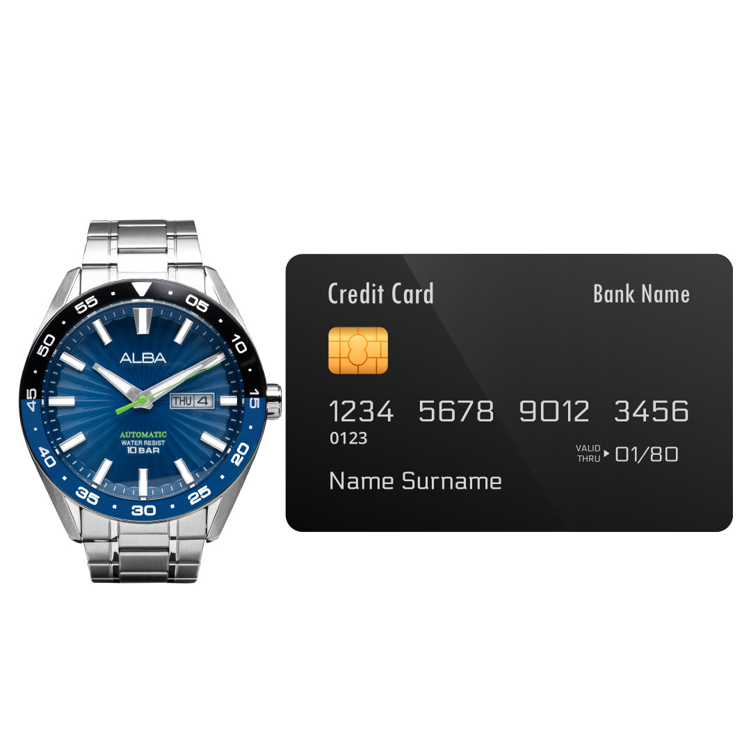 A3B003X1 Blue Patterned Dial Automatic Watch