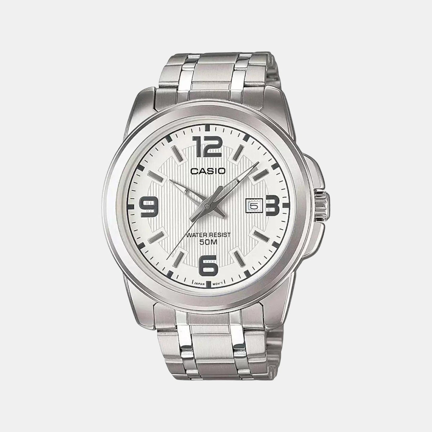 Enticer Men Quartz White Dial Analog Stainless Steel Watch A552 - Casio watch