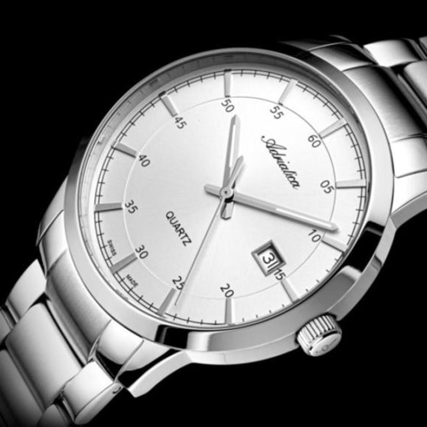 Premiere Men Quartz Silver Dial Analog Stainless Steel Watch A8302.5113Q