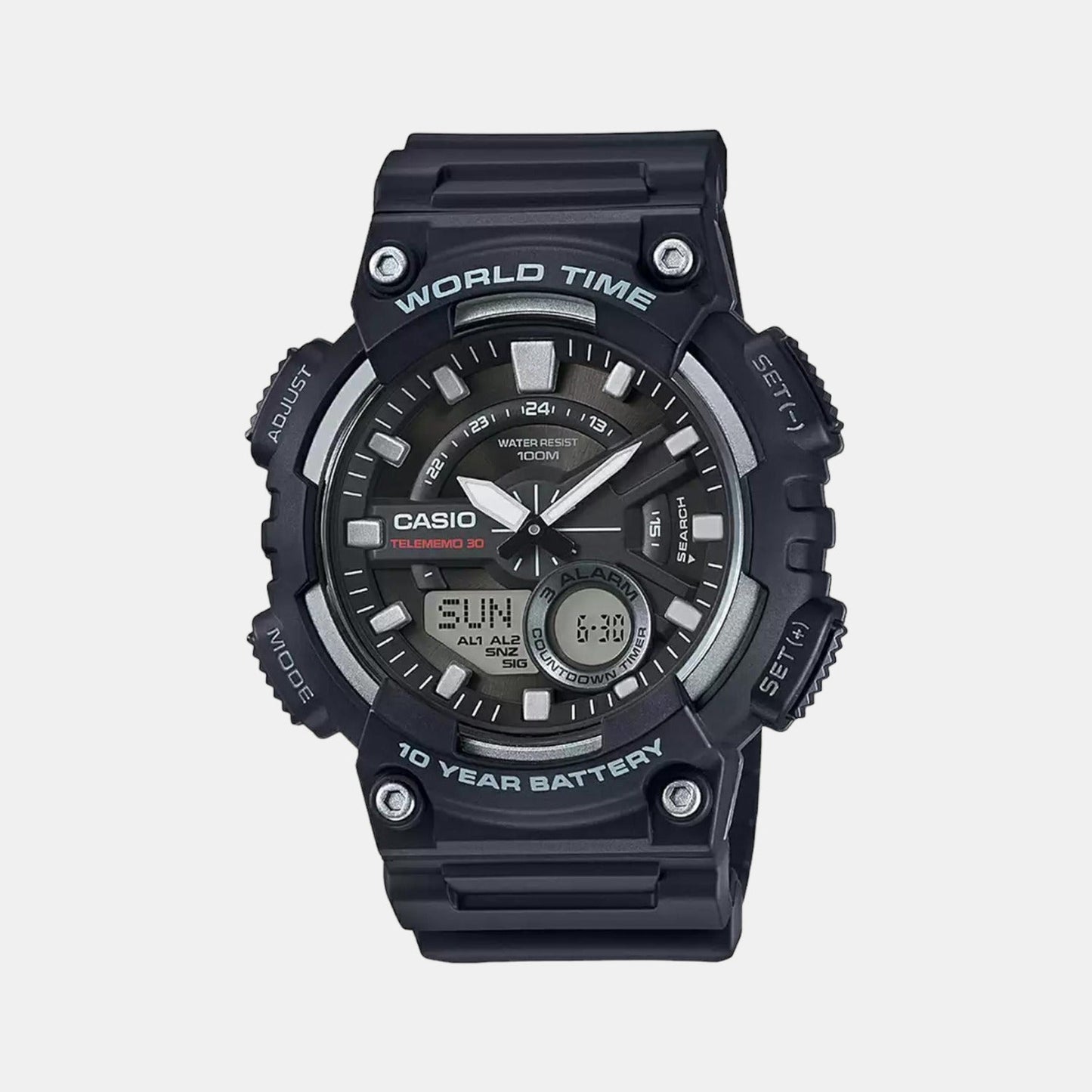 Youth Unisex Quartz Black Dial Analog-Digital Resin Watch AD207