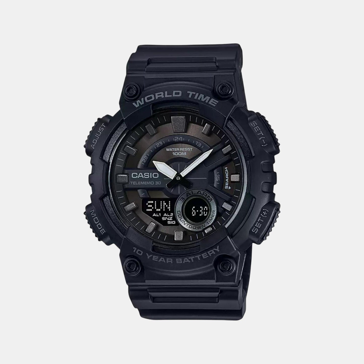 Youth Unisex Quartz Black Dial Analog-Digital Resin Watch AD218