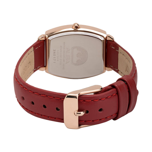 AH7CT2X1 Rose Gold With Red Leather Straps