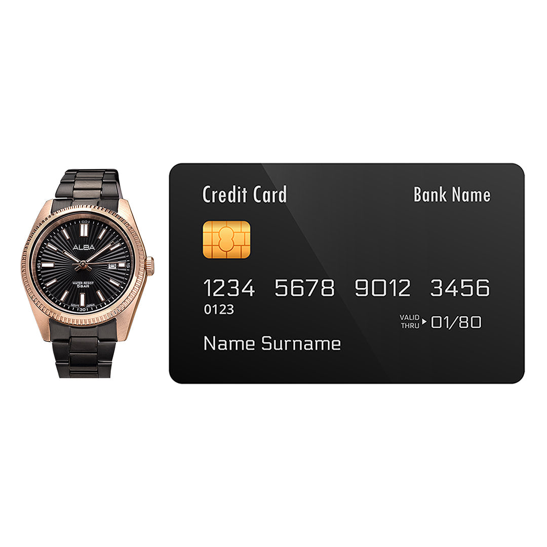 AH7CW4X1 Black+Gold Patterned Dial