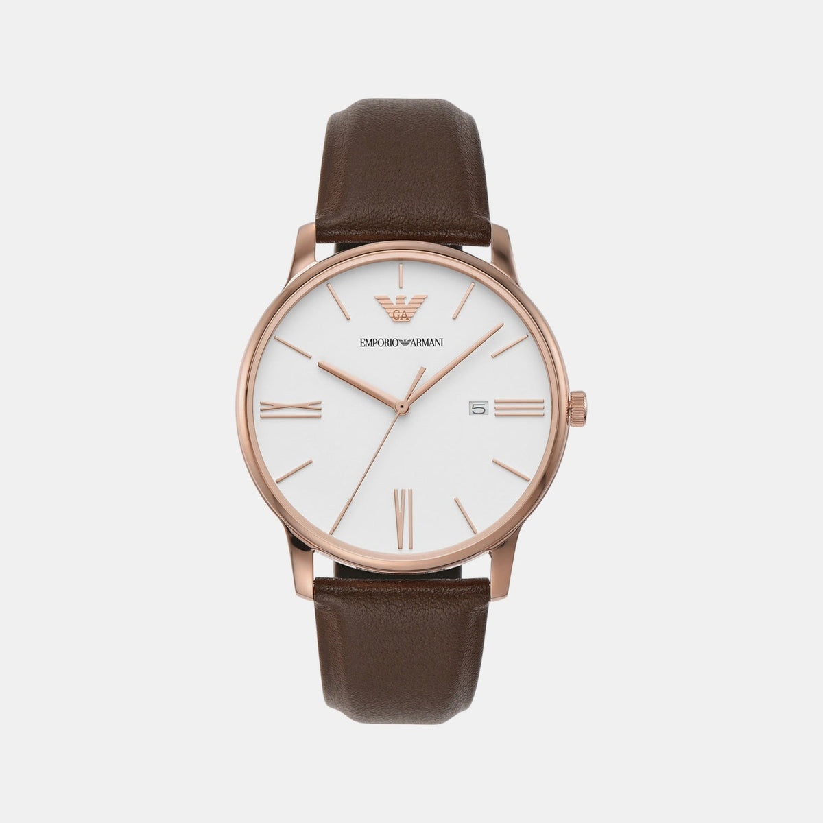 Minimalist Men Quartz White Dial Analog Leather Watch AR11572