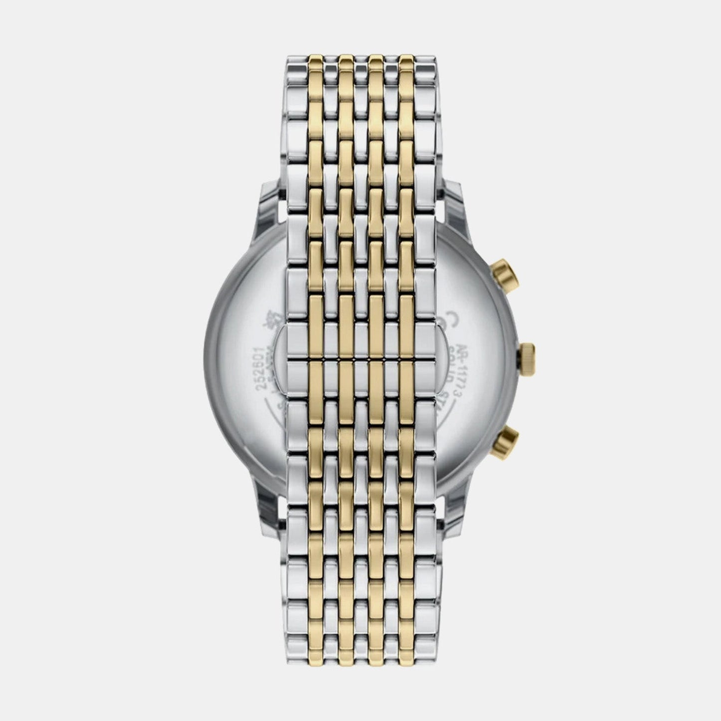 Men Quartz Cream Dial Chronograph Stainless Steel Watch AR11773
