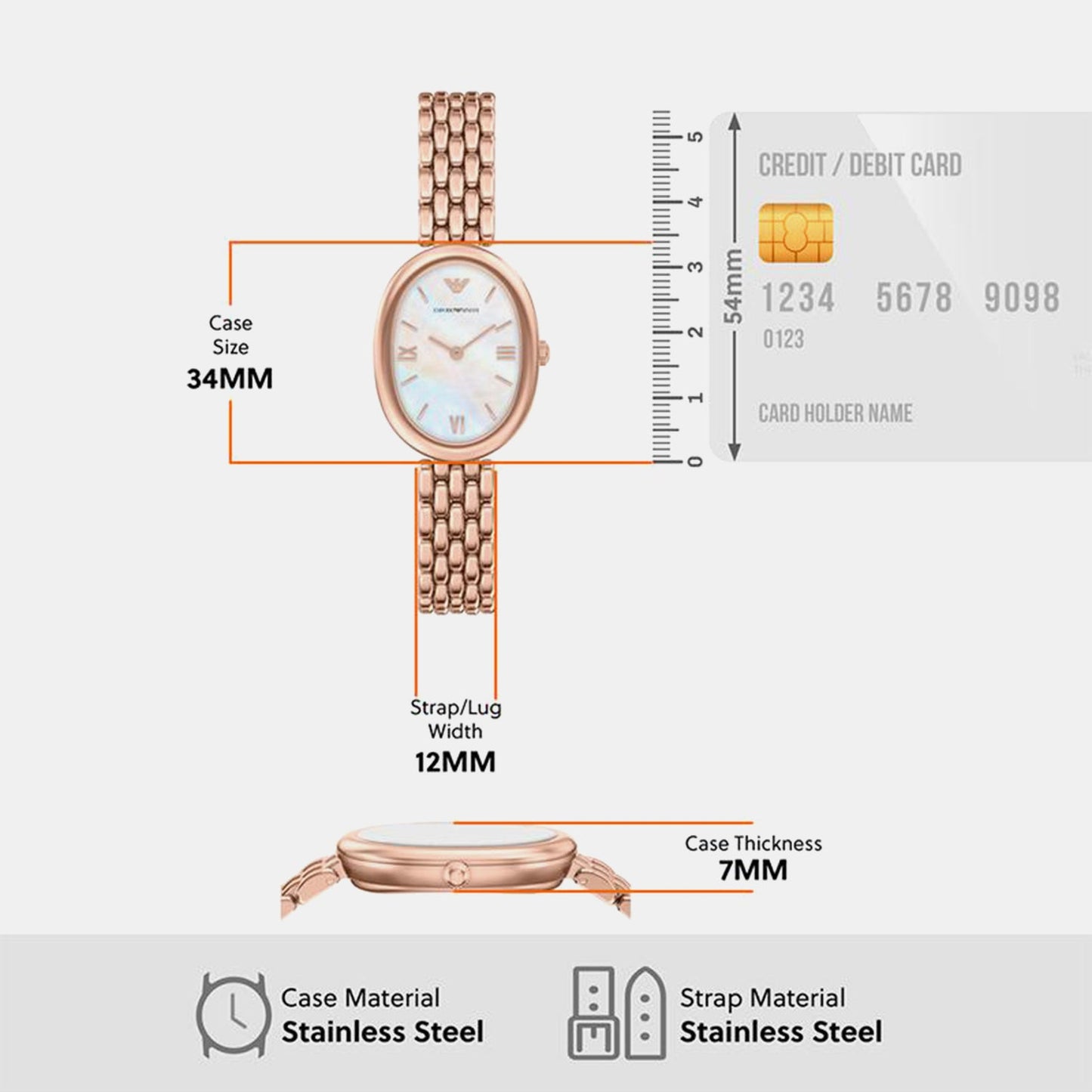 Women Quartz Pink Dial Analog Stainless Steel Watch AR11775