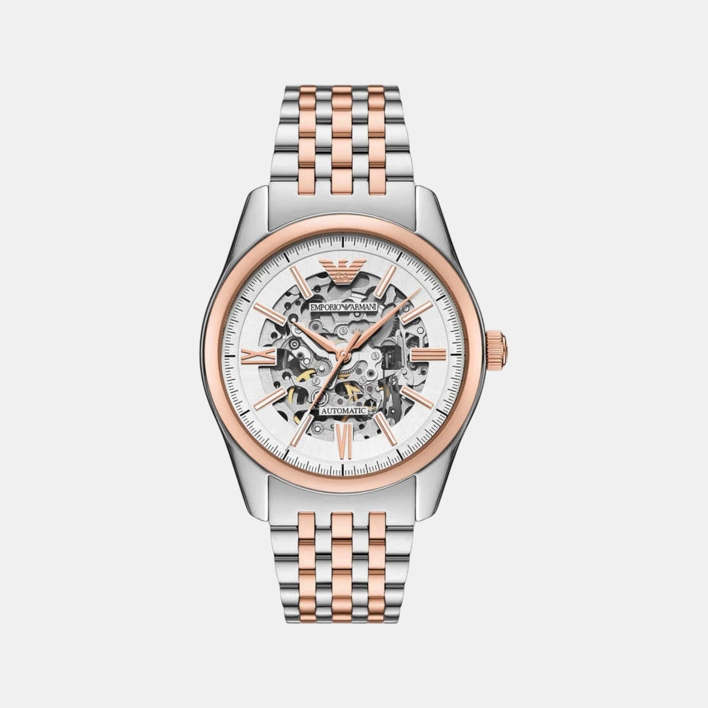 Men Automatic Silver Dial Analog Stainless Steel Watch AR60092