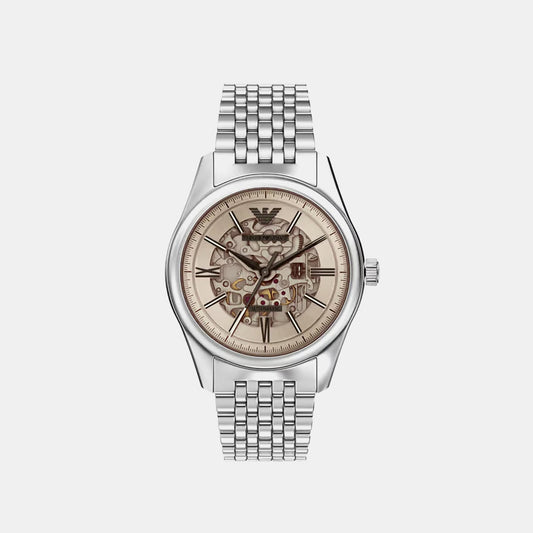 Men Automatic Beige Dial Analog Stainless Steel Watch AR60095