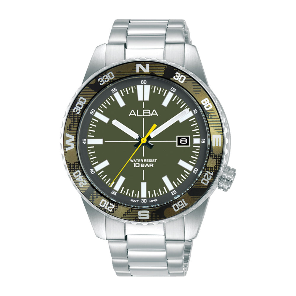 Alba AS9Q17X1 Olive Green Dial Quartz Watch