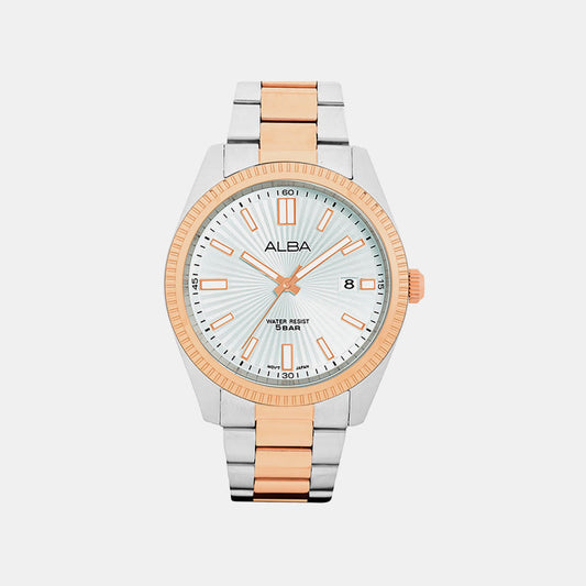 Men Quartz Silver Dial Analog Stainless Steel Watch AS9S62X1