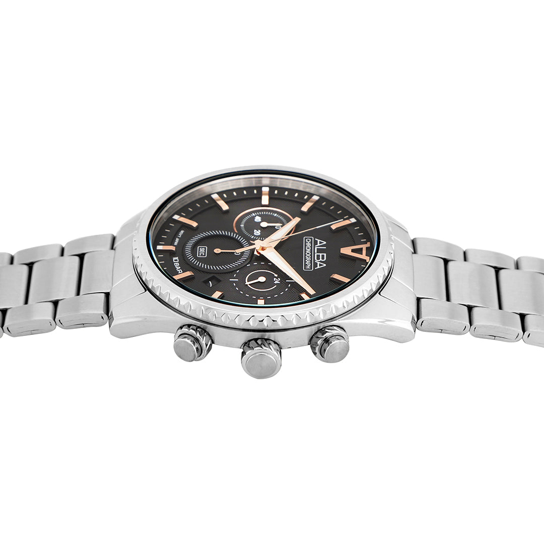 AT3H81X1 Jet Black Dial Chronograph Watch