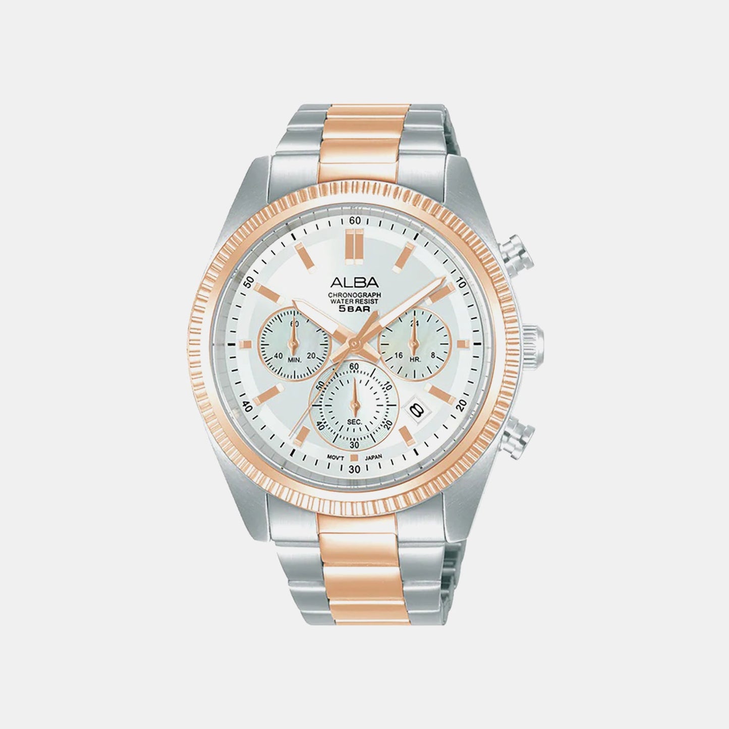 Men Quartz Silver Dial Analog Stainless Steel Watch AT3K14X1