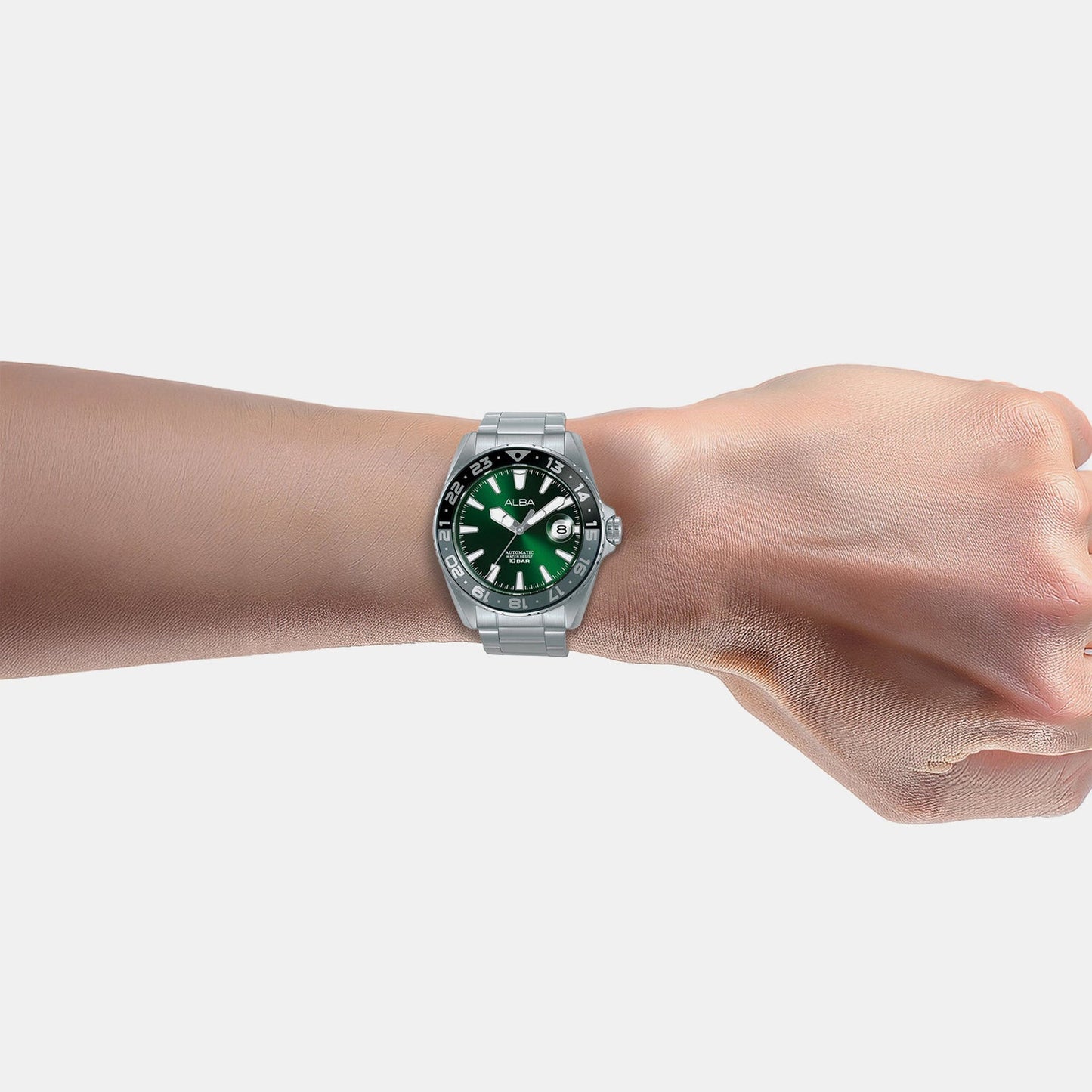 Mechanical Men Automatic Green Dial Analog Stainless Steel Watch AU4077X1