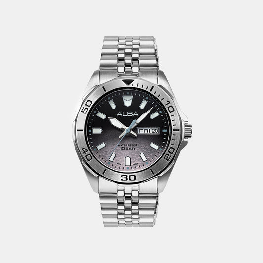 Men Quartz Black Dial Analog Stainless Steel Watch AV3577X1