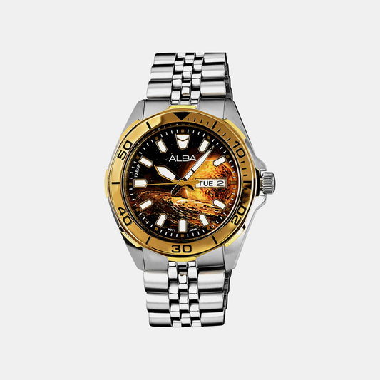 Active Men Quartz Brown Dial Analog Stainless Steel Watch AV3590X2