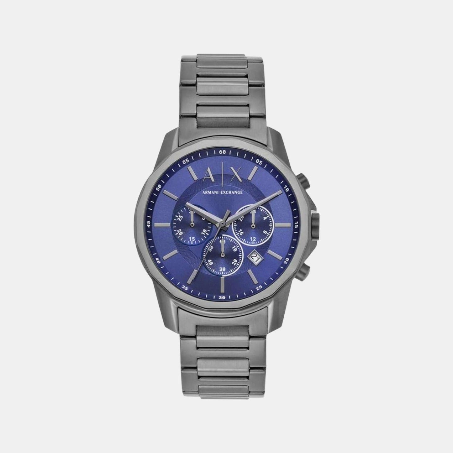 Na Men Quartz Blue Dial Chronograph Stainless Steel Watch AX1731