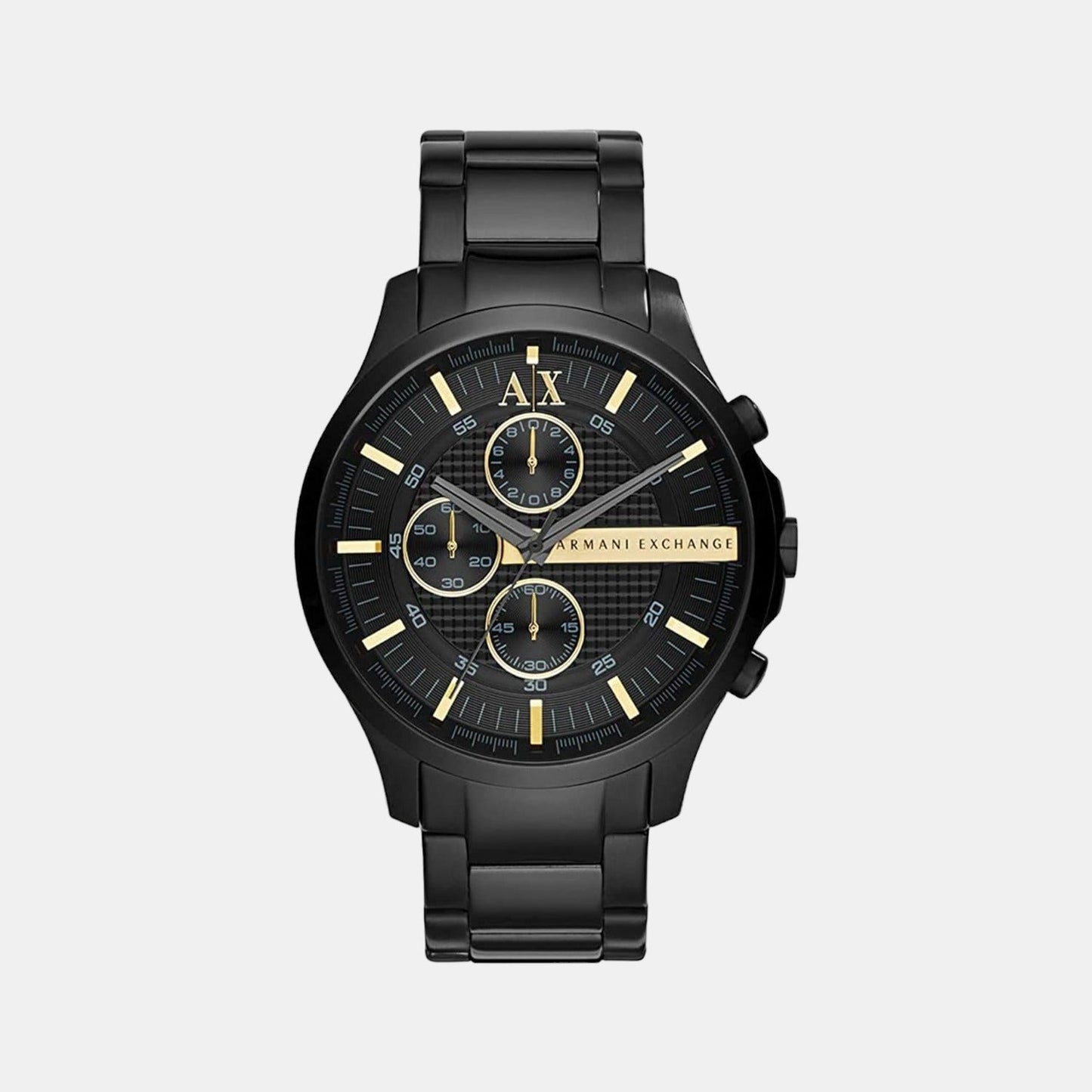 Hampton Men Quartz Black Dial Chronograph Stainless Steel Watch AX2164
