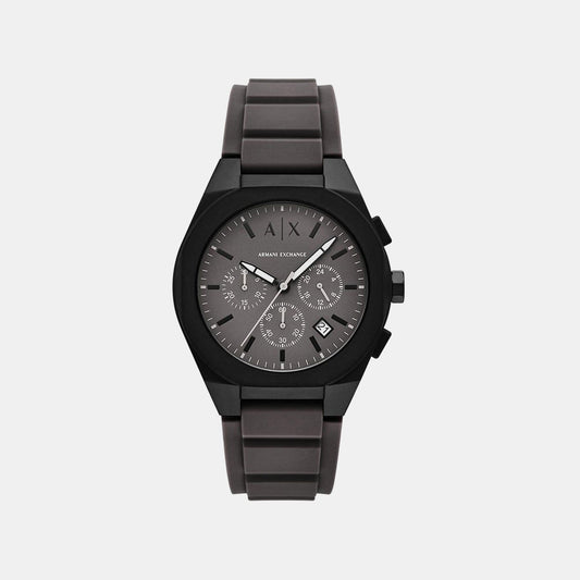 Sync Men Quartz Grey Dial Chronograph Silicone Watch AX4191