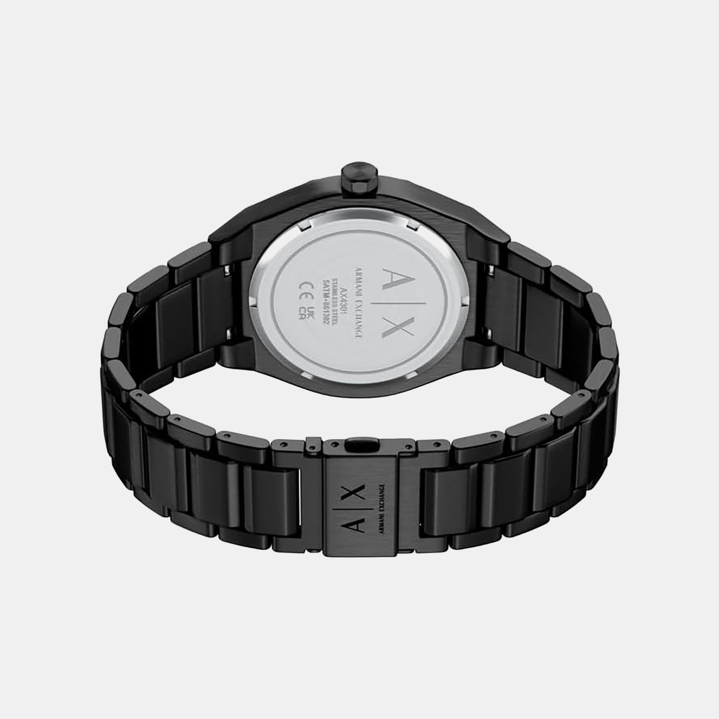 Sync Men Quartz Black Dial Analog Stainless Steel Watch AX4301
