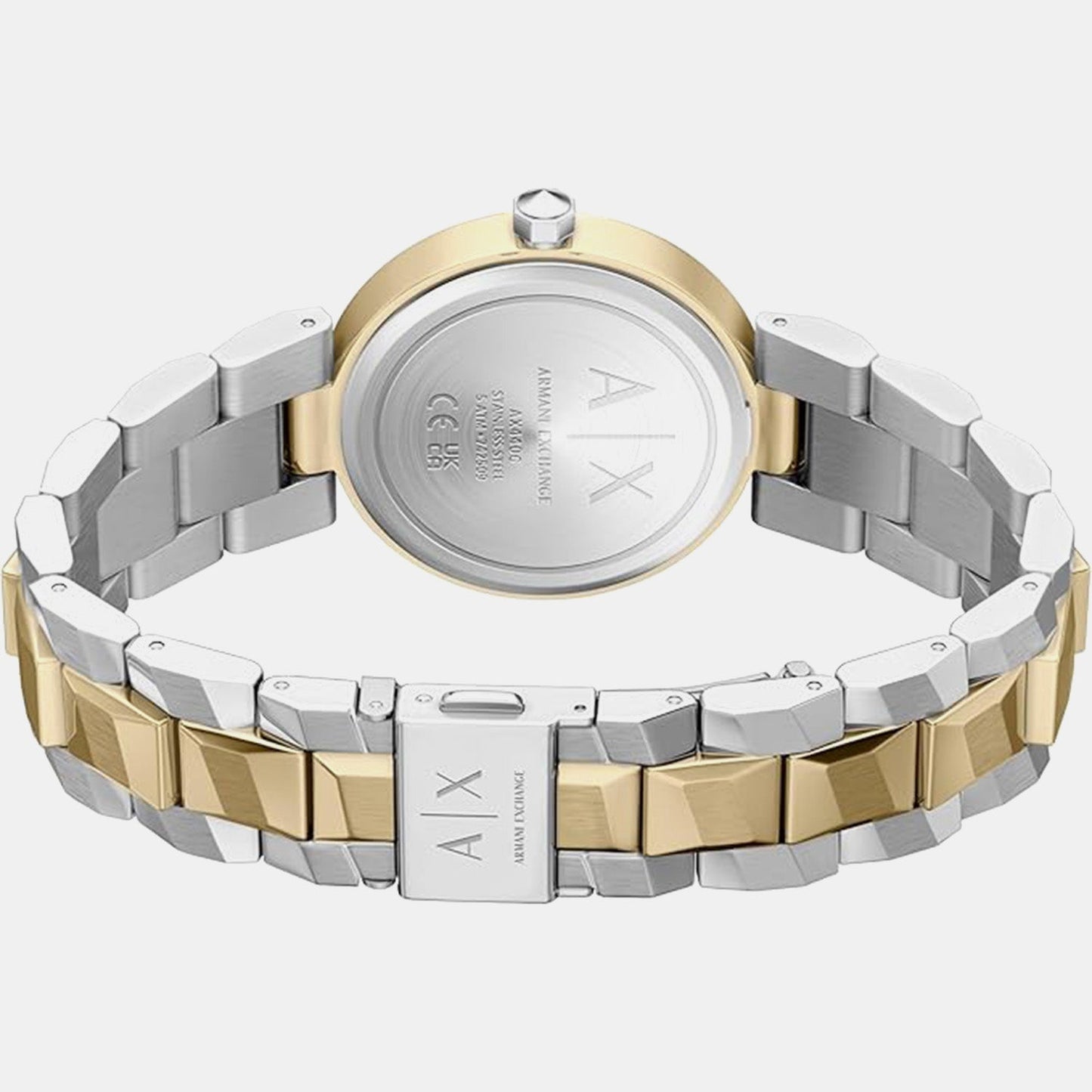 Women Quartz Silver Dial Analog Stainless Steel Watch AX4406