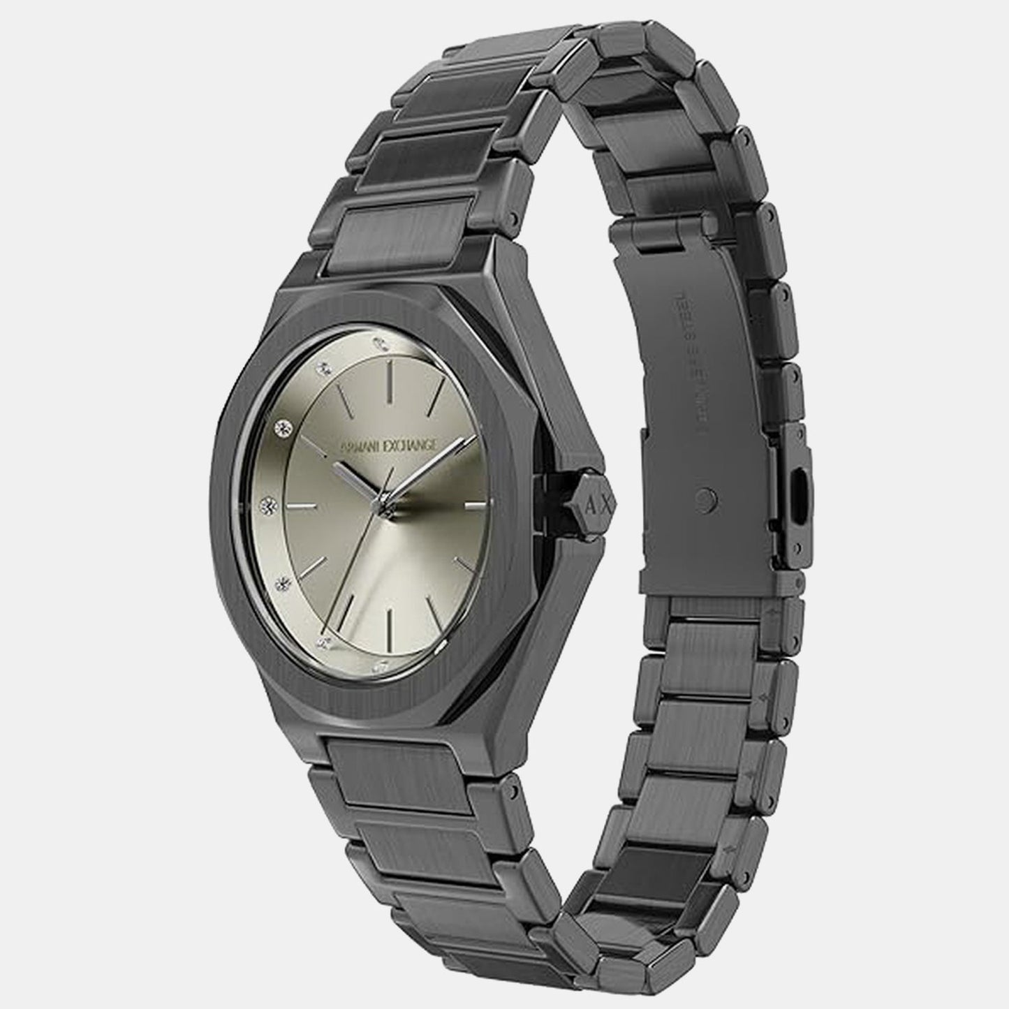 Women Quartz Silver Dial Analog Stainless Steel Watch AX4625