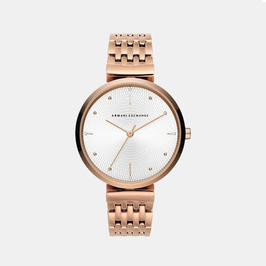 Women Quartz Silver Dial Analog Stainless Steel Watch AX5901