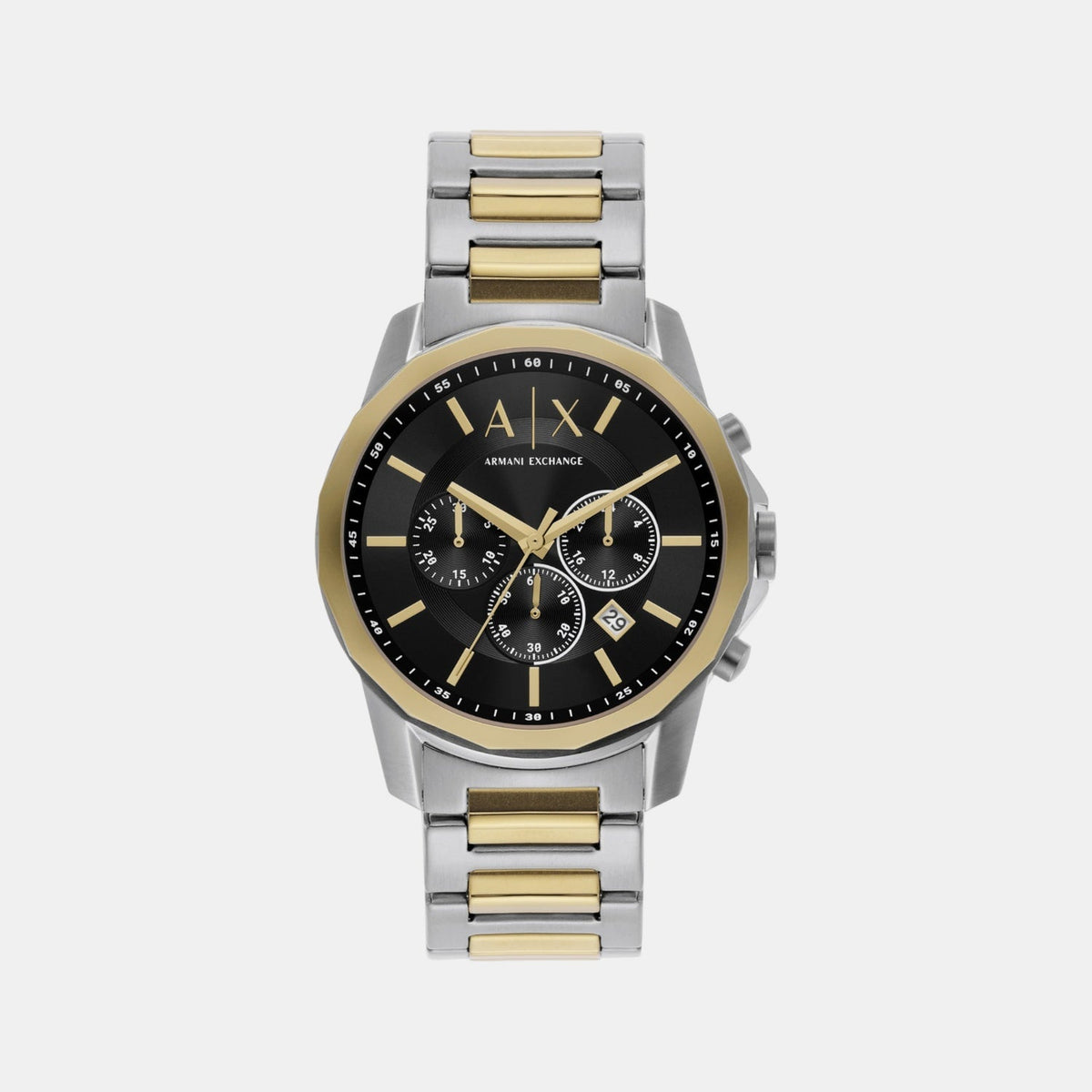Banks Men Quartz Black Dial Chronograph Stainless Steel Watch AX7148SET