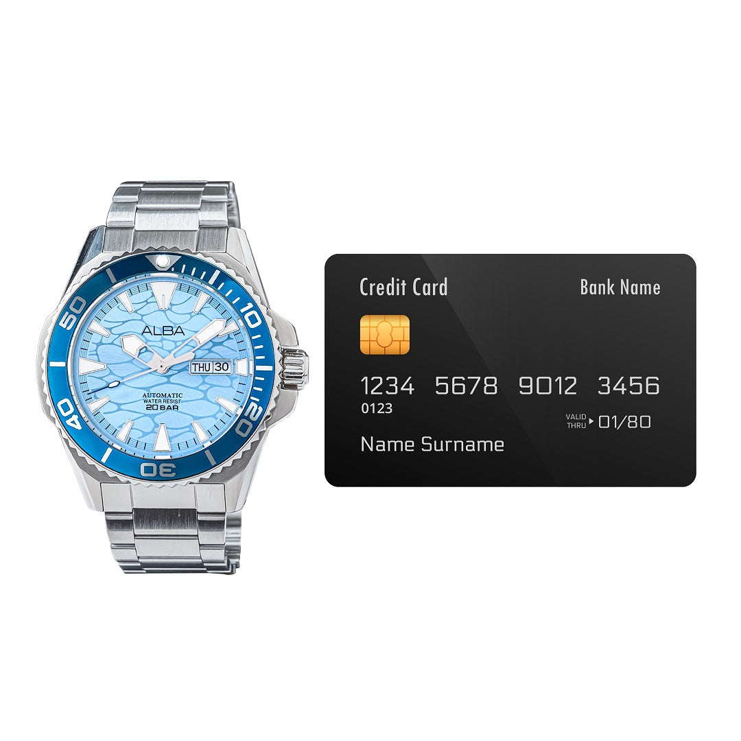 A3B023X1 Sky Blue Patterned Dial Automatic Watch