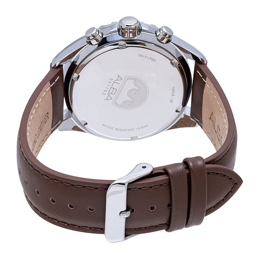 Alba AM3813X1 Blue Dial Chronograph With Leather Strap