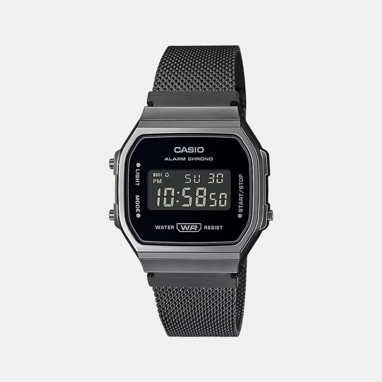 Vintage Unisex Quartz Black Dial Digital Stainless Steel Watch D259