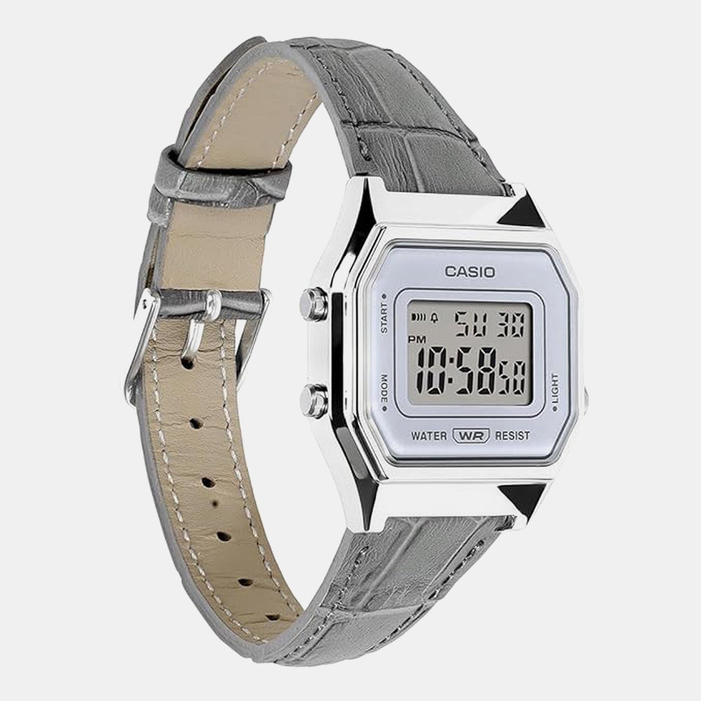 Classics Men Quartz Silver Dial Digital Stainless Steel Watch D424