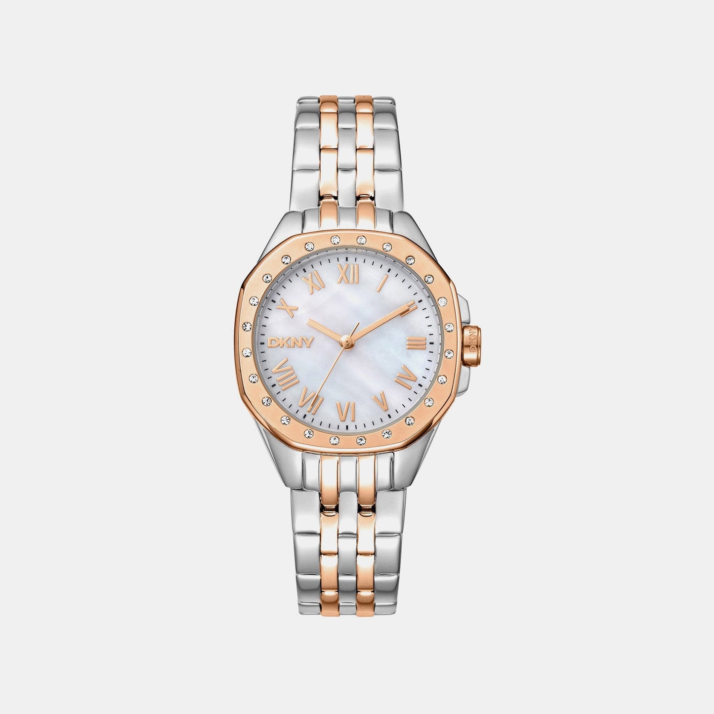 Brooklyn Mini Women Quartz Mother Of Pearl Dial Analog Stainless Steel Watch DK1L013M0105