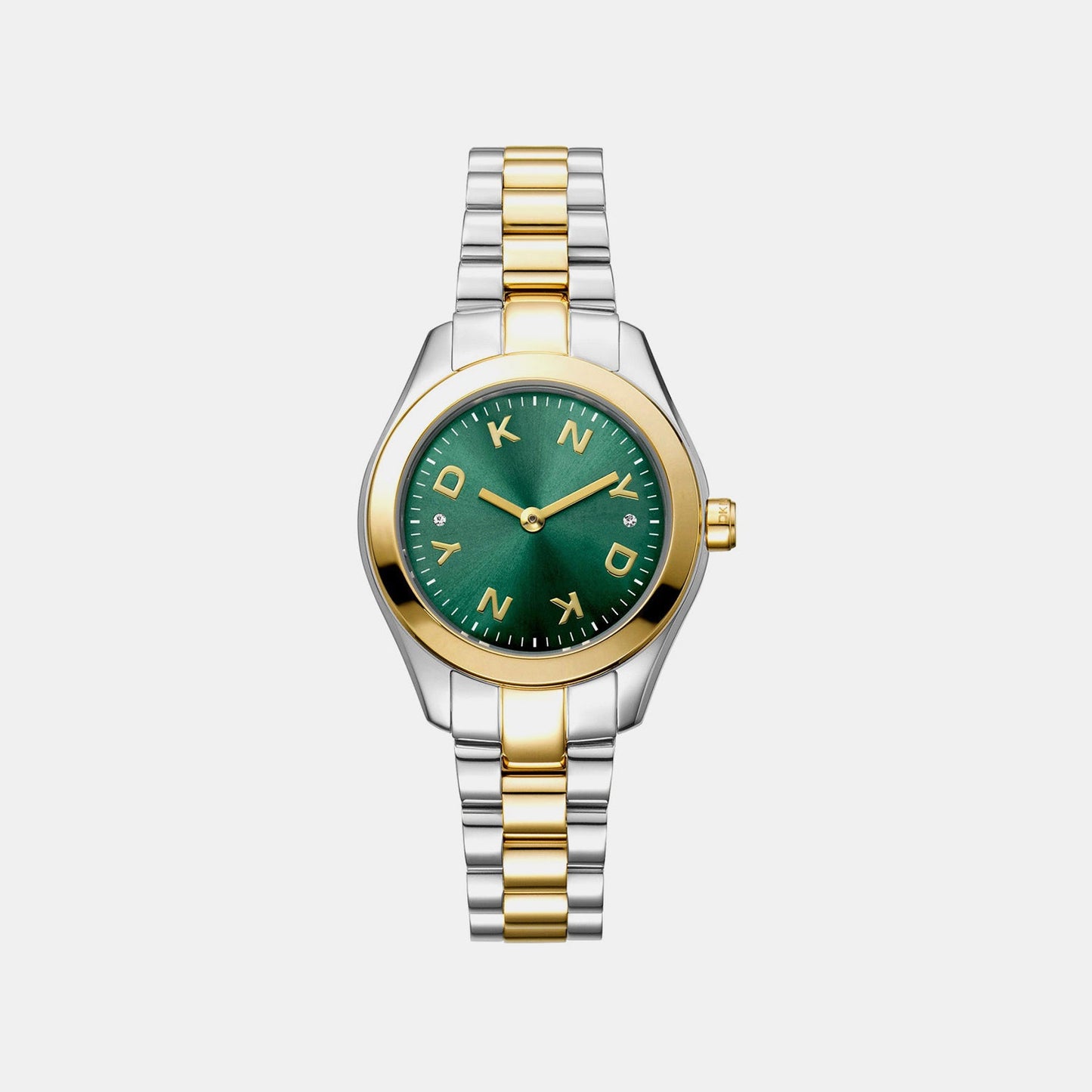 Astoria Logo Women Quartz Green Dial Analog Stainless Steel Watch DK1L033M0085