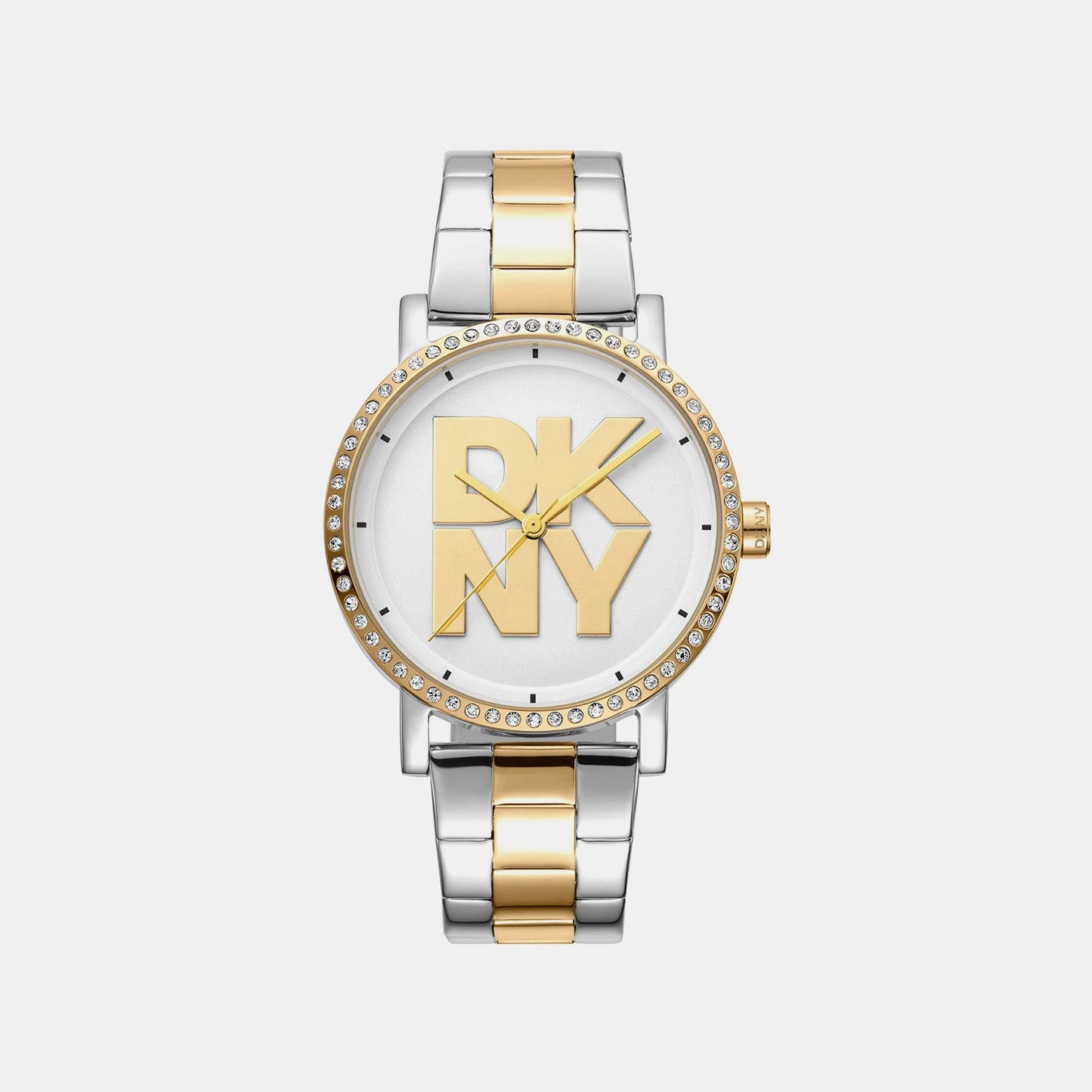 Soho Logo Women Quartz Silver Dial Analog Stainless Steel Watch DK1L035M0075