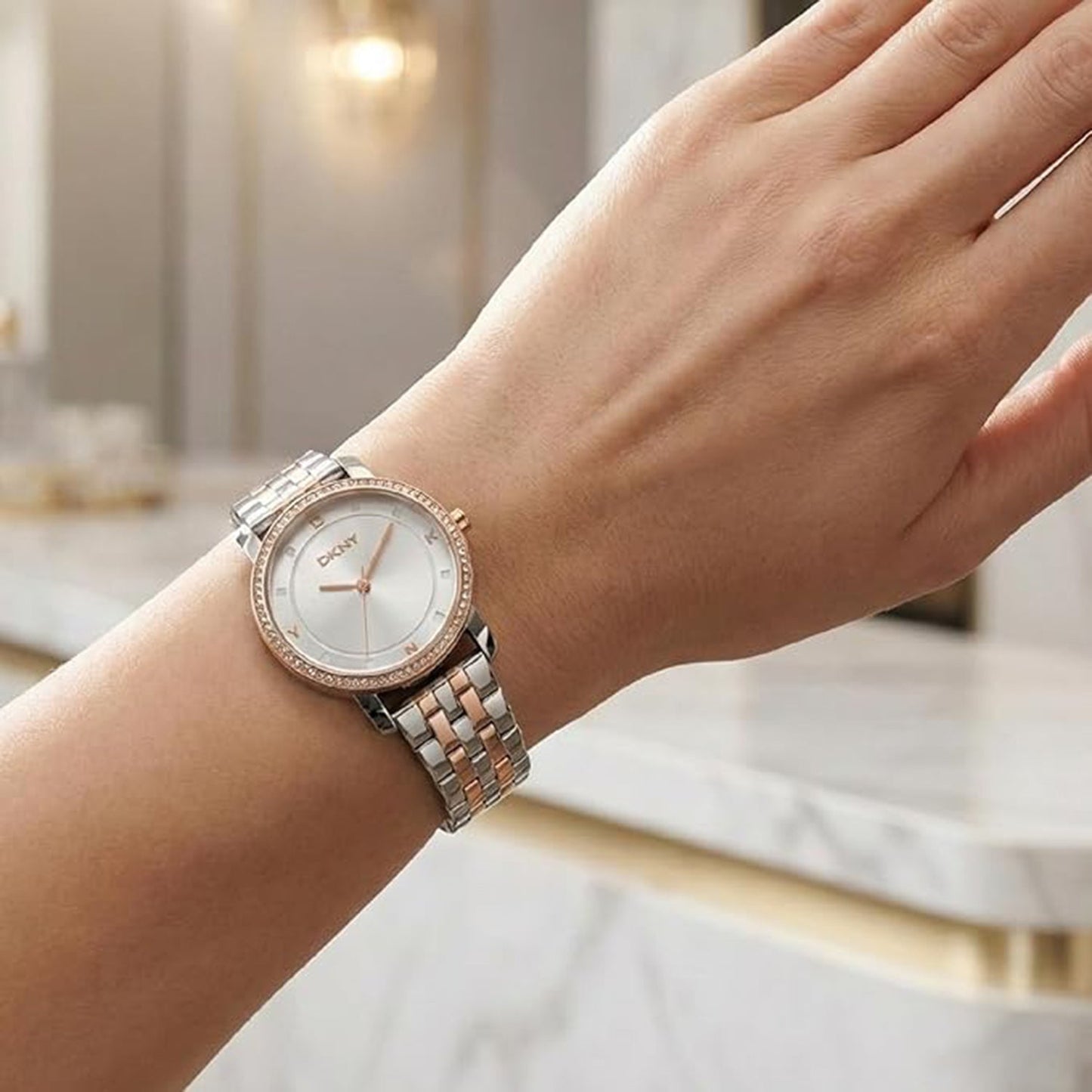 Astoria Glitz Women Quartz Silver Dial Analog Stainless Steel Watch DK1L065M0085