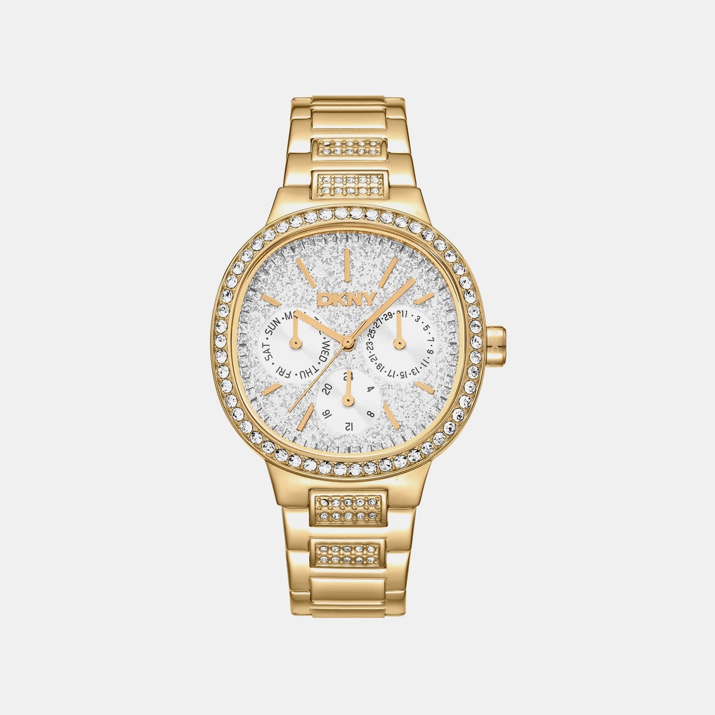 Evening Women Quartz Silver Dial Multi-Function Stainless Steel Watch DK1L084M0225