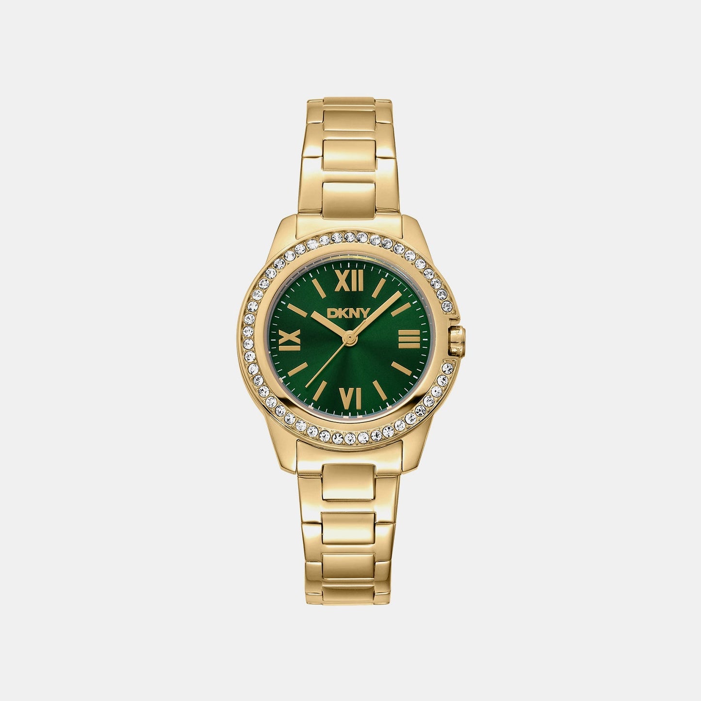 Evening Women Quartz Green Dial Analog Stainless Steel Watch DK1L105M0065