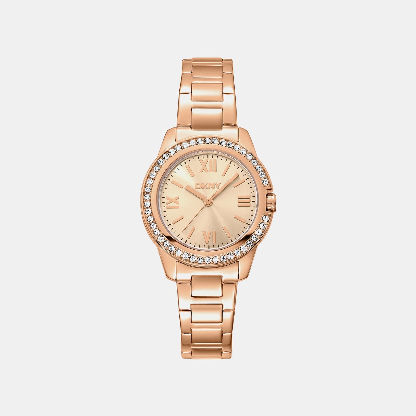 Evening Women Quartz Rose Gold Dial Analog Stainless Steel Watch DK1L105M0075
