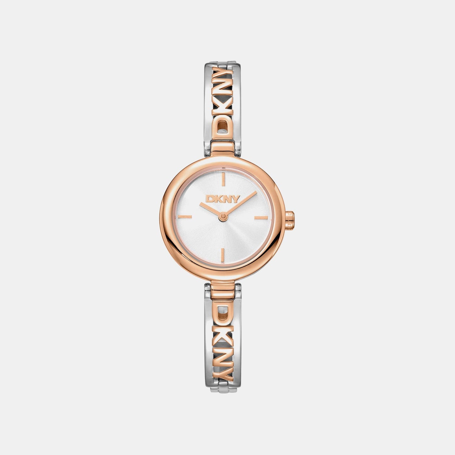 Logo Women Quartz Silver Dial Analog Stainless Steel Watch DK1L115M0075