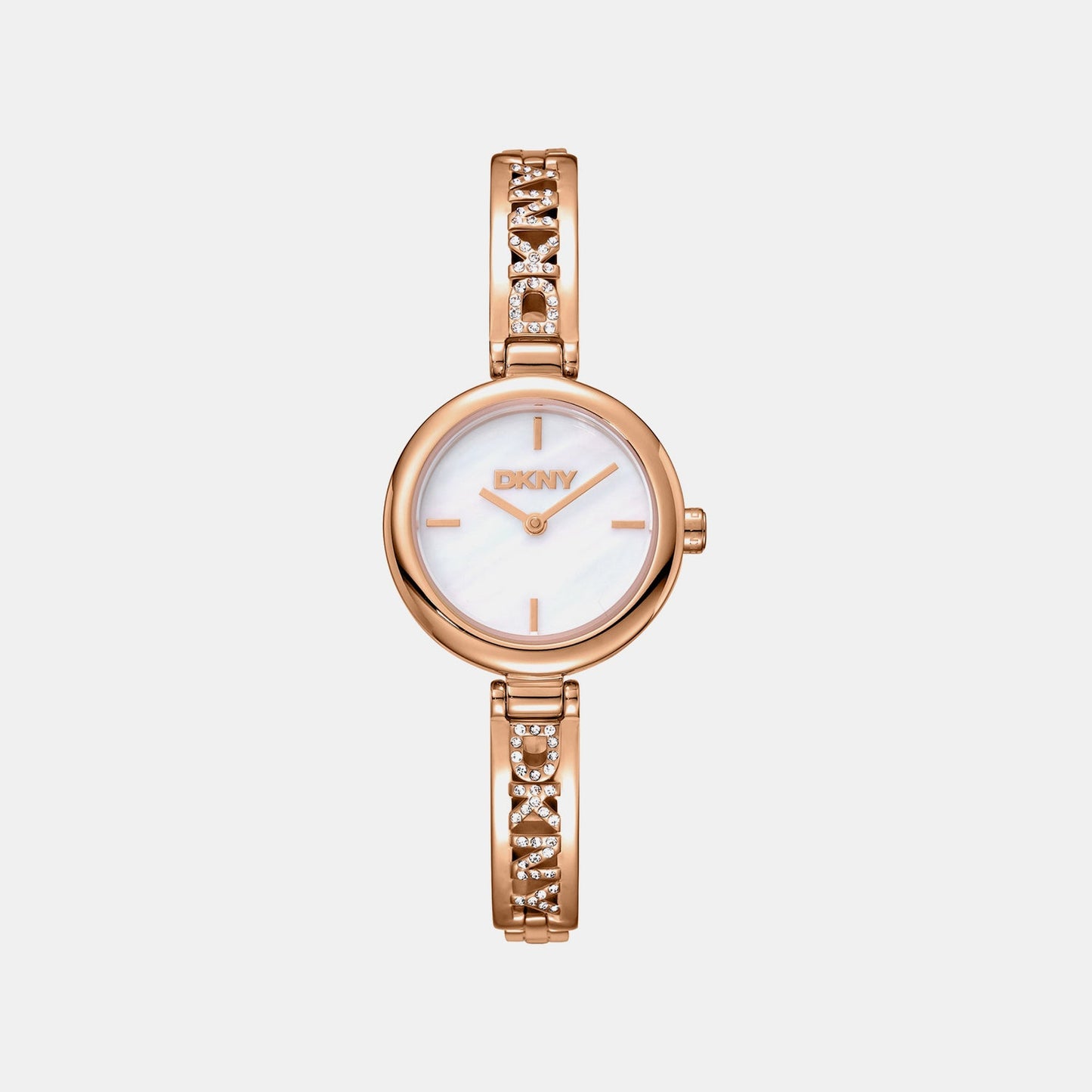 Logo Women Quartz Mother Of Pearl Dial Analog Stainless Steel Watch DK1L115M0235