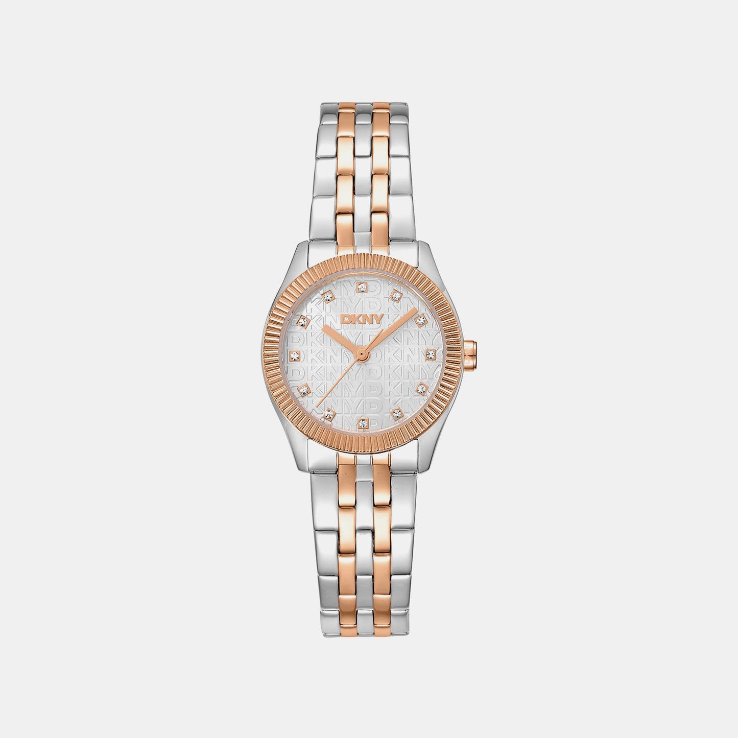 Logo Women Quartz Silver Dial Analog Stainless Steel Watch DK1L126M0105