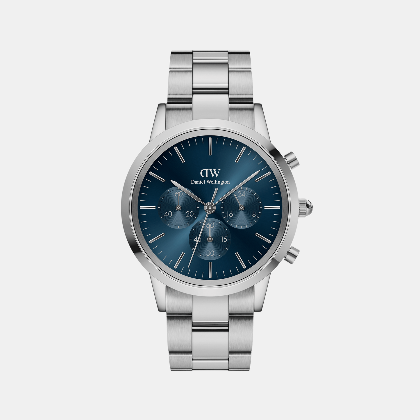 Iconic Men Quartz Blue Dial Chronograph Stainless Steel Watch DW00100644K